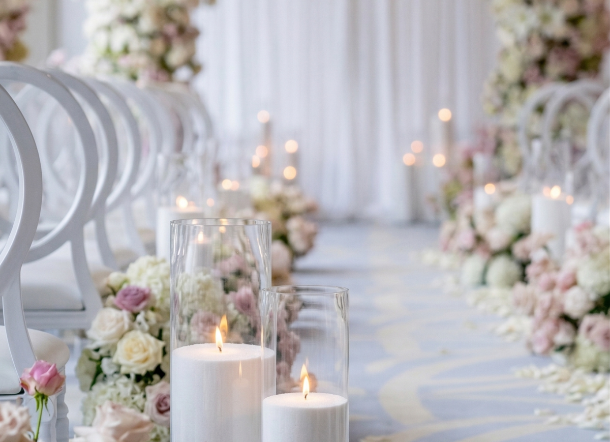 sand candles light colors